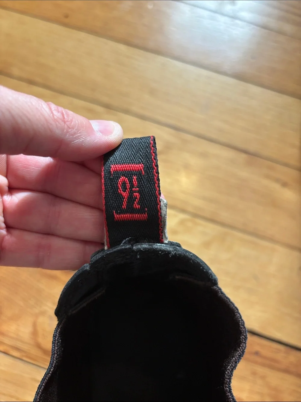 Black Slip-On Redback Boots with Red Pull Tabs